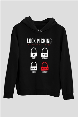 Anahtarcı Siyah Unisex Kapüşonlu Sweatshirt