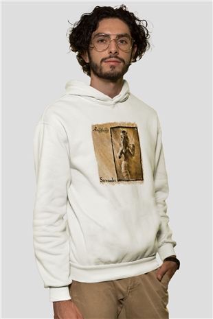 Anathema Baskılı Unisex Beyaz Hoodie