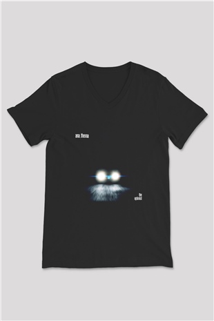 Anathema Baskılı Unisex Siyah V Yaka Tişört