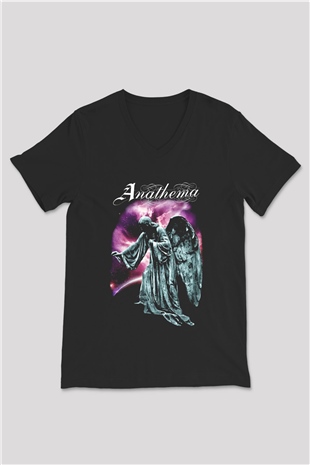 Anathema Siyah Unisex V Yaka Tişört T-Shirt