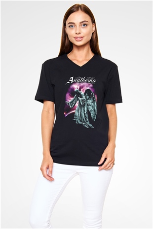 Anathema Siyah Unisex V Yaka Tişört T-Shirt