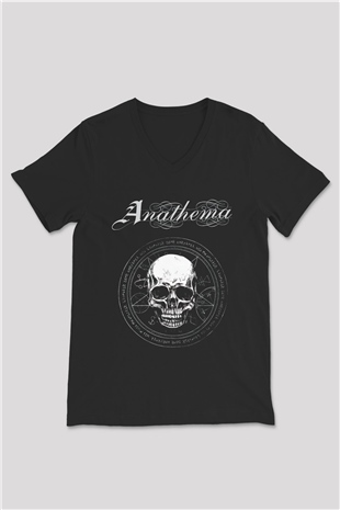 Anathema Siyah Unisex V Yaka Tişört T-Shirt