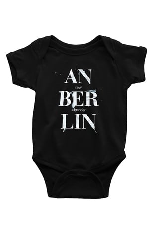 Anberlin Baskılı Siyah Bebek Body - Zıbın