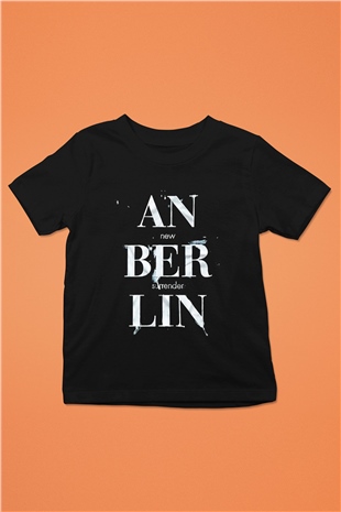 Anberlin Baskılı Siyah Unisex Çocuk Tişört