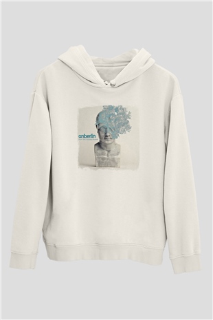 Anberlin Baskılı Unisex Beyaz Hoodie
