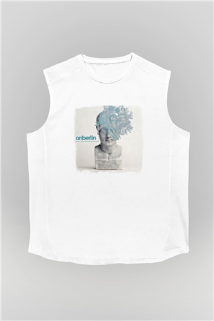 Anberlin Baskılı Unisex Beyaz Kolsuz Tişört