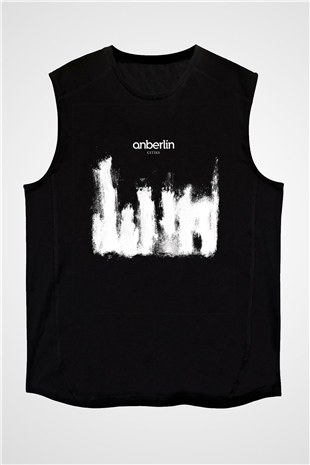 Anberlin Baskılı Unisex Siyah Kolsuz Tişört