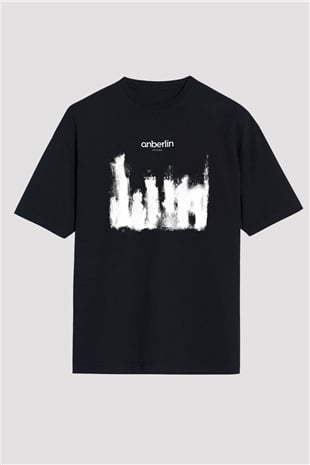 Anberlin Baskılı Unisex Siyah Oversize Tişört