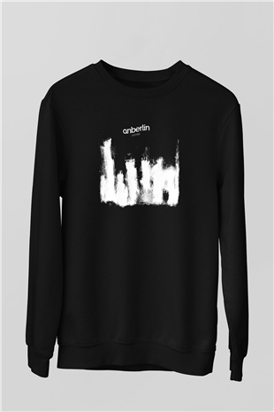 Anberlin Baskılı Unisex Siyah Sweatshirt