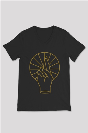 Anberlin Siyah Unisex V Yaka Tişört