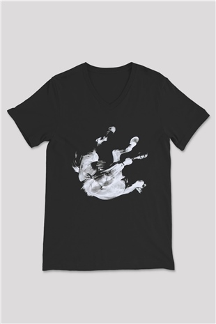 Anberlin Siyah Unisex V Yaka Tişört