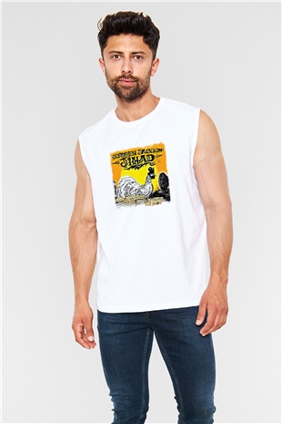Andrew Jackson Jihad Baskılı Unisex Beyaz Kolsuz Tişört