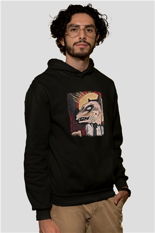Andrew Jackson Jihad Baskılı Unisex Siyah Hoodie