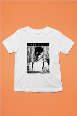 Andy Black Baskılı Beyaz Unisex Çocuk Tişört