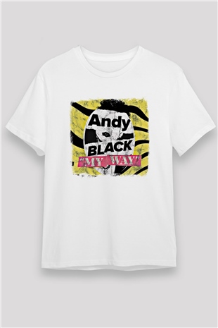 Andy Black Baskılı Unisex Beyaz Tişört