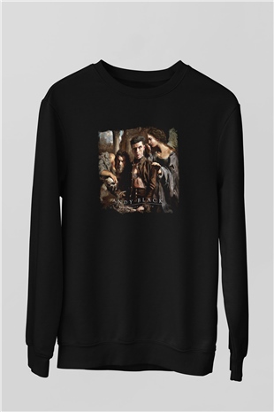 Andy Black Baskılı Unisex Siyah Sweatshirt