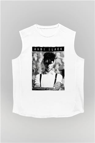 Andy Black Beyaz Unisex Kolsuz Tişört