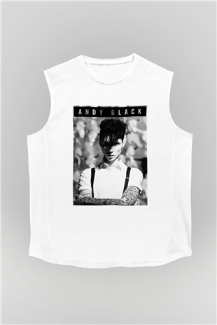 Andy Black Beyaz Unisex Kolsuz Tişört