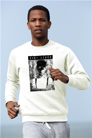 Andy Black Beyaz Unisex Sweatshirt