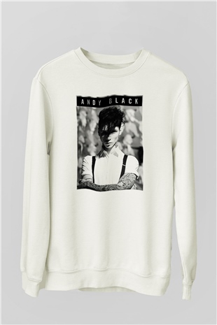 Andy Black Beyaz Unisex Sweatshirt