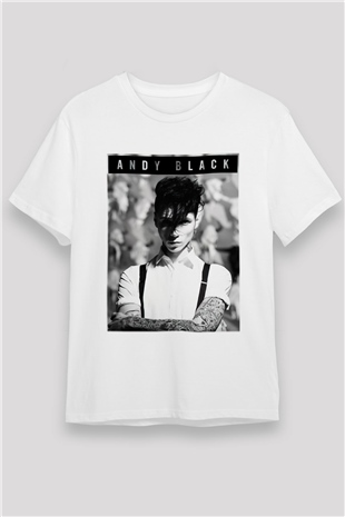 Andy Black Beyaz Unisex Tişört T-Shirt - TişörtFabrikası