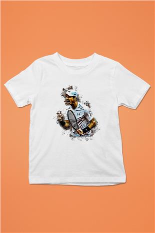 Andy Murray Baskılı Beyaz Unisex Beyaz Çocuk Tişört - Tshirt