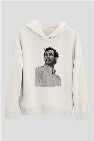 Andy Murray Baskılı Beyaz Unisex Kapüşonlu Sweatshirt