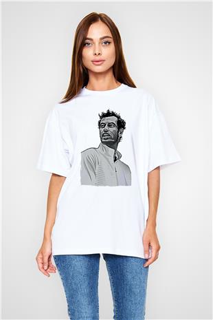 Andy Murray Baskılı Beyaz Unisex Oversize Tişört - Tshirt
