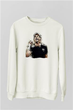 Andy Murray Baskılı Beyaz Unisex Sweatshirt
