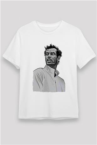 Andy Murray Baskılı Unisex Beyaz Tişört - Tshirt