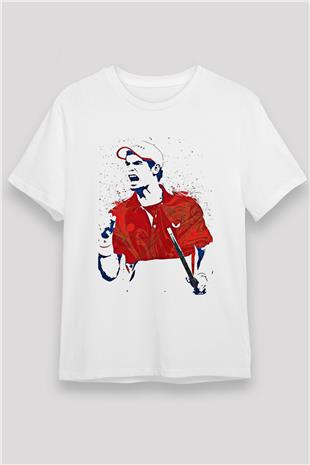 Andy Murray Baskılı Unisex Beyaz Tişört - Tshirt