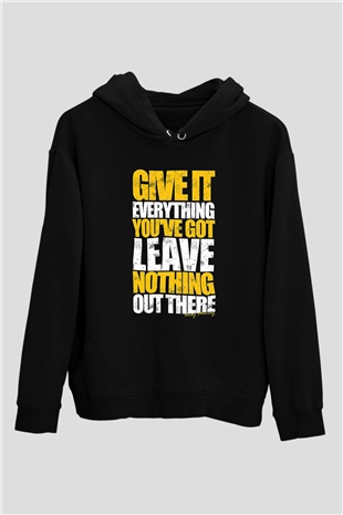 Andy Murray Baskılı Unisex Siyah Kapüşonlu Sweatshirt