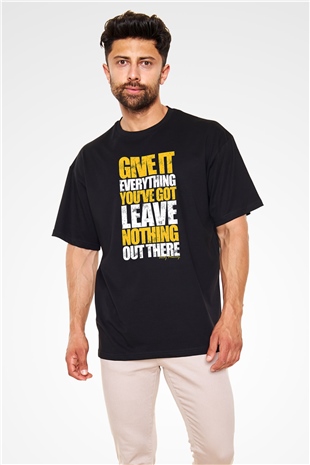 Andy Murray Baskılı Unisex Siyah Oversize Tişört - Tshirt