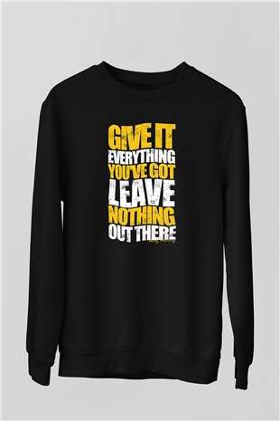 Andy Murray Baskılı Unisex Siyah Sweatshirt