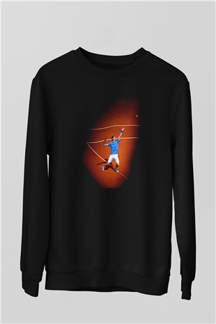 Andy Murray Baskılı Unisex Siyah Sweatshirt