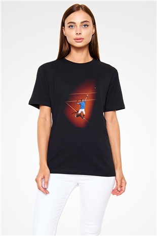 Andy Murray Baskılı Unisex Siyah Tişört - Tshirt