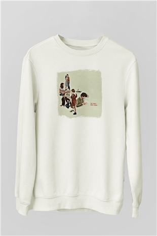 Andy Shauf Baskılı Unisex Beyaz Sweatshirt