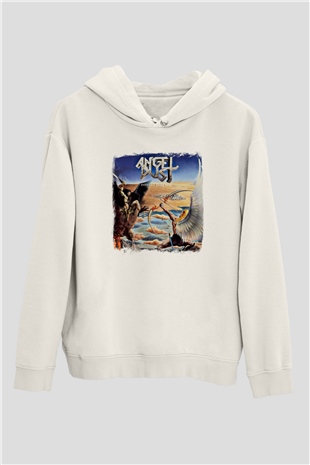 Angel Dust Baskılı Unisex Beyaz Hoodie