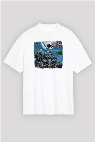 Angel Dust Baskılı Unisex Beyaz Oversize Tişört