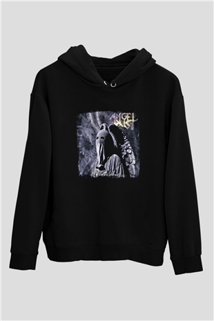 Angel Dust Baskılı Unisex Siyah Hoodie