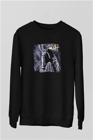 Angel Dust Baskılı Unisex Siyah Sweatshirt