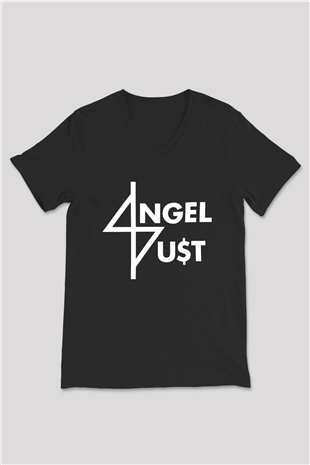 Angel Dust Siyah Unisex V Yaka Tişört