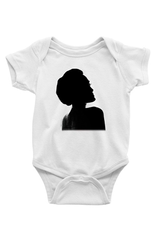 Angelina Jolie Baskılı Beyaz Unisex Bebek Body - Zıbın