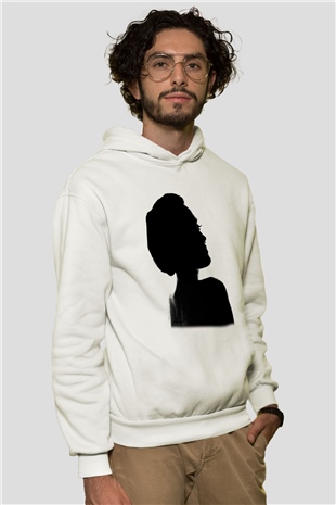 Angelina Jolie Beyaz Unisex Kapşonlu Sweatshirt