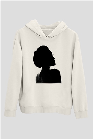 Angelina Jolie Beyaz Unisex Kapşonlu Sweatshirt