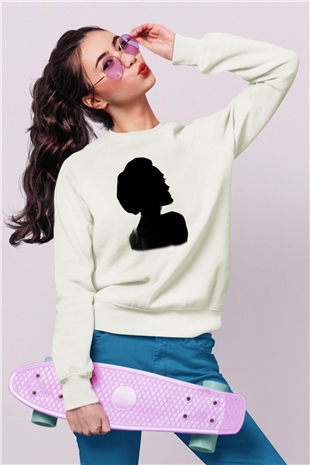 Angelina Jolie Beyaz Unisex Sweatshirt