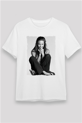 Angelina Jolie Beyaz Unisex Tişört T-Shirt - TişörtFabrikası