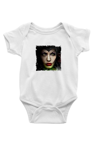 Angelina Jolie Unisex Baskılı Beyaz Bebek Body - Zıbın