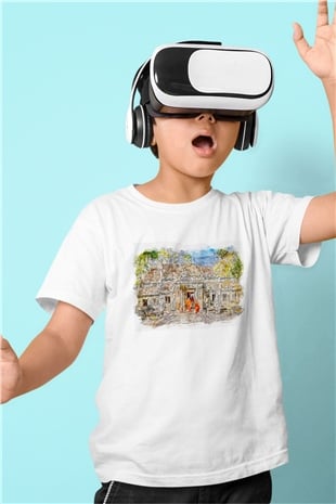 Angkor Vat Beyaz Unisex Çocuk Tişört