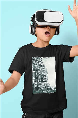 Angkor Vat Siyah Unisex Çocuk Tişört